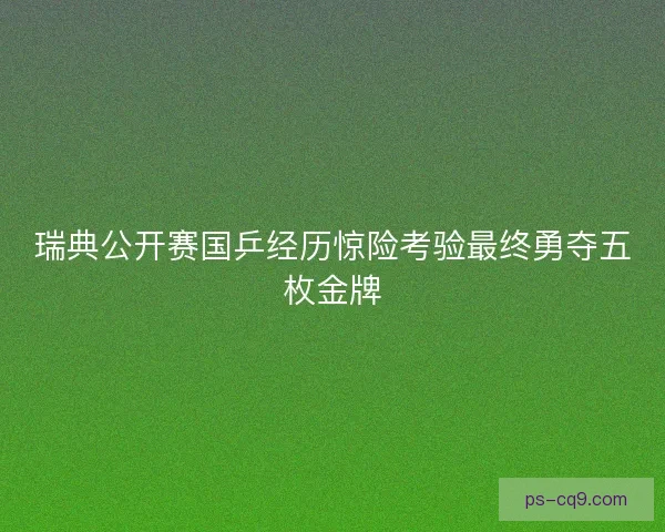 瑞典公开赛国乒经历惊险考验最终勇夺五枚金牌