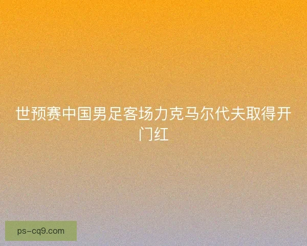 世预赛中国男足客场力克马尔代夫取得开门红